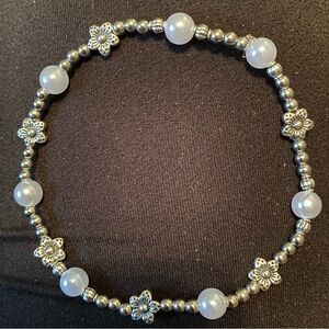 Floral and Pearl Anklet Made By Me